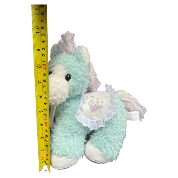 First & Main Precious Pony Pastel Blue Yarn Mane Tail Vinyl Feet Saddle Rattle - Picture 10 of 11